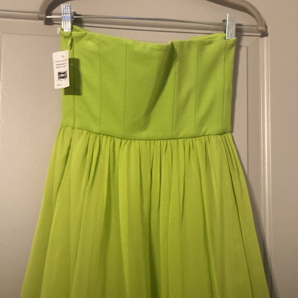 DIANE VON FURSTENBERG DVF ASTI SHORT STRAPLESS KIWI LIME GREEN DRESS Sz 4 - Picture 6 of 11
